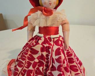 Porcelain Doll in Red and White