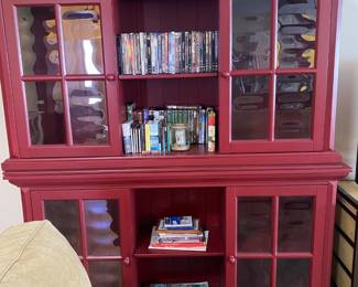 Red Display Cabinets, this is actually 2 units stacked on each other