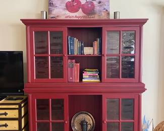 Red Display Cabinets, this is actually 2 units stacked on each other