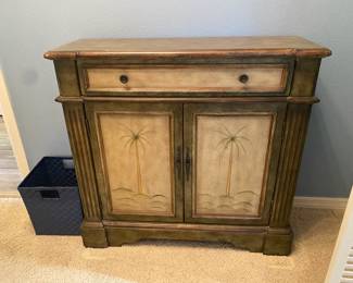 Painted Palm Tree Cabinet