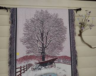 Hanging tapestry, winter scene