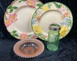 Franciscan Floral Plates And Depression Glass