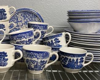 Mismatched Blue Willow China 