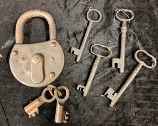 Antique Lock And Skeleton Keys