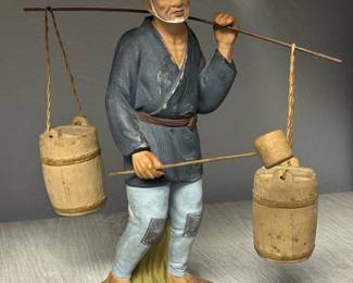 Japanese Water Carrier Porcelain Figurine