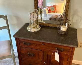 Antique Marble Top Cabinet