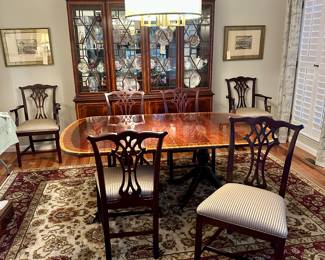 Hickory & White Breakfront and Table & 6 Chairs  