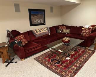 Floor Lamp with Magnifier, Sectional selling VERY cheap!!!  Glass Top Table with Iron Base