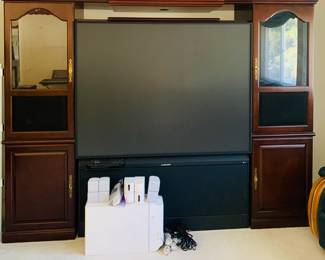 Two Bookcases w/ Light Bar (TV Not Included)