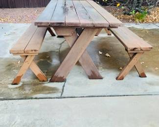 Picnic table & Two Benches
