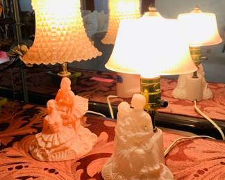 Vintage Pink Victorian Lamps