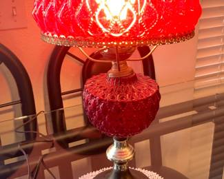 Fenton Glass Lamp