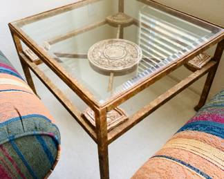 Metal Glass Square Table