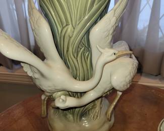Vintage porcelain vase - 2 egrets