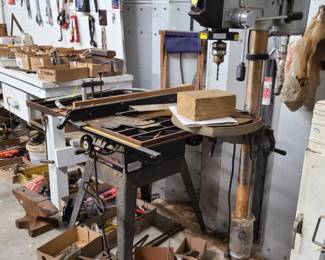 Hitachi drill press and Craftsman heavy duty table saw