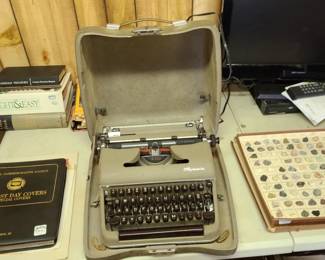vintage portable typewriter Olympia DeLuxe with case