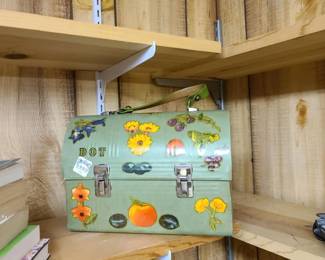 vintage purse from a metal lunch box, decoupaged