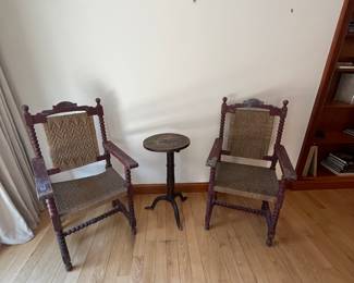 Antique Chairs with Candlestand