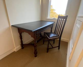Vintage Mahogany Desk with Chair
