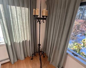 Antique 6 Candle Wrought Iron Stand