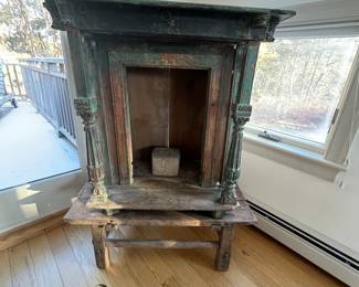 Antique Indian Altar/Shrine on Table Stand