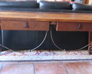 Mexican Walnut Two Drawer Console