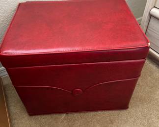 MCM VINYL STORAGE OTTOMAN