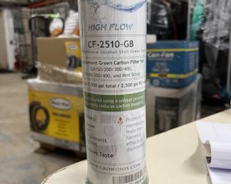 Growonix High Flow CF-2510-GB, High Performance Coconut Shell Green Carbon Filter