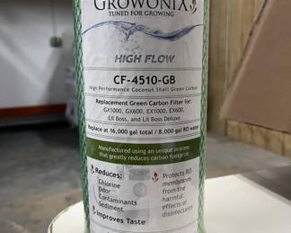 Growonix High Flow CF-4510-GB, High Performance Coconut Shell Green Carbon Filter