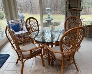 Wicker table with four chairs