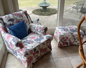 Armchair with ottoman