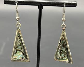 Alpaca Mexico and Abalone Earrings, 
 TW 6.91g