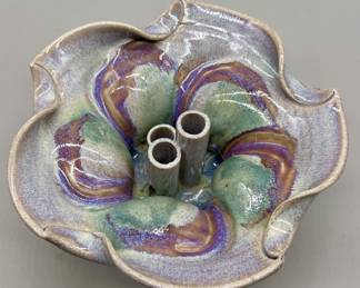 Art Pottery Flower Frog Bowl Vase