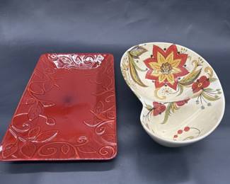 Pier one and Roscher Serving Tray & Divided Bowl