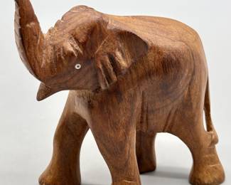 Wooden Hand Carved Elephant Figurine