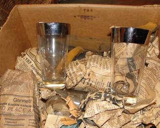 Silver top glasses vintage