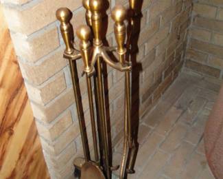 Fireplace tools brass
