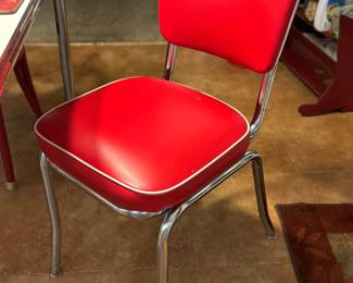 Red Chairs with Chrome Frame (Mid Century Modern)