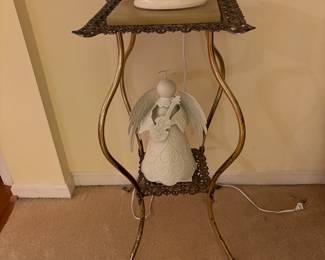 Marble Top and Brass Plant Stand