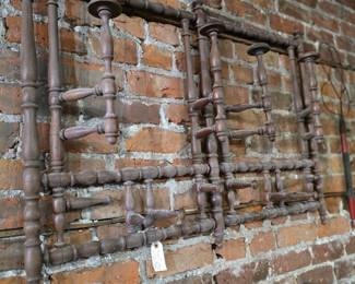 Vintage wood spindle Hat rack