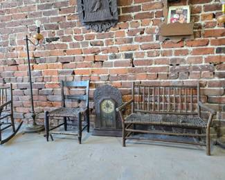 Chairs, bench lots of extras.
We will have 2 buildings full of many items that aren't pictured but are treasures nonetheless.
