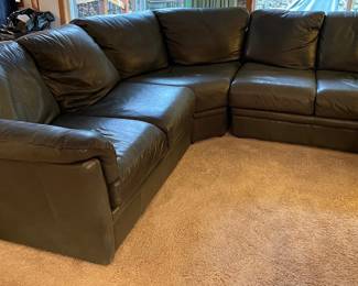 Black Leather Sectional