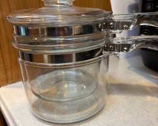 Pyrex Flameware Glass Double Boiler Stove Top Cooking Pot