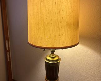 Brass & Wood Table Lamp