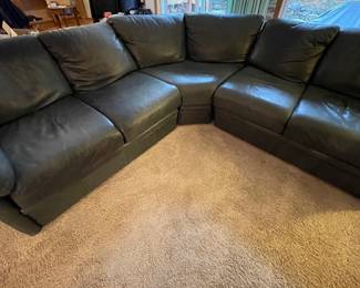 Black Leather Sectional