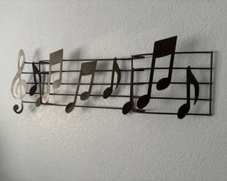 Black Metal Musical Notes Wall Sculpture