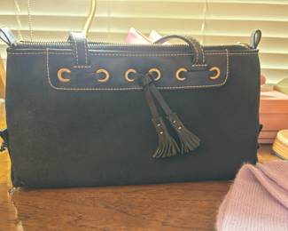 Dooney & Bourke Monogrammed Black Canvas Purse