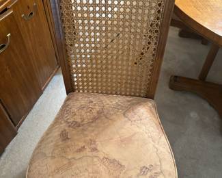 6 Piece Dining Set with Cane Back Dining Chairs