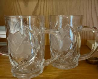 Pair of Mikasa Rose Pearl Mugs