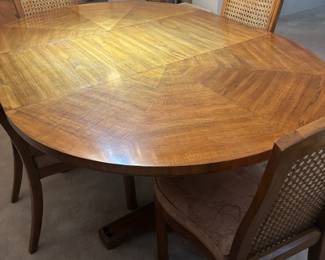 6 Piece Dining Set with Cane Back Dining Chairs